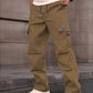 Pantalon cargo droit à multiples poches pour homme