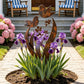 Piquet de jardin en métal « Oiseaux et fleurs » de style rustique