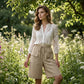 Short capri décontracté à cordon pour femme