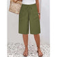 Short capri décontracté à cordon pour femme