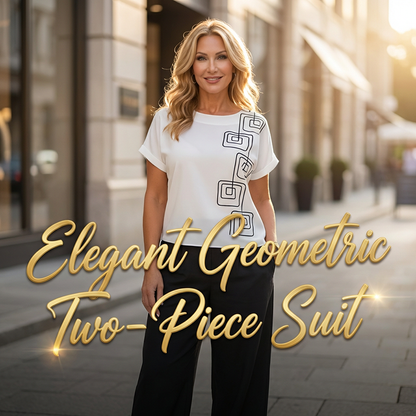 Ensemble pantalon et haut à col rond confortable pour femme