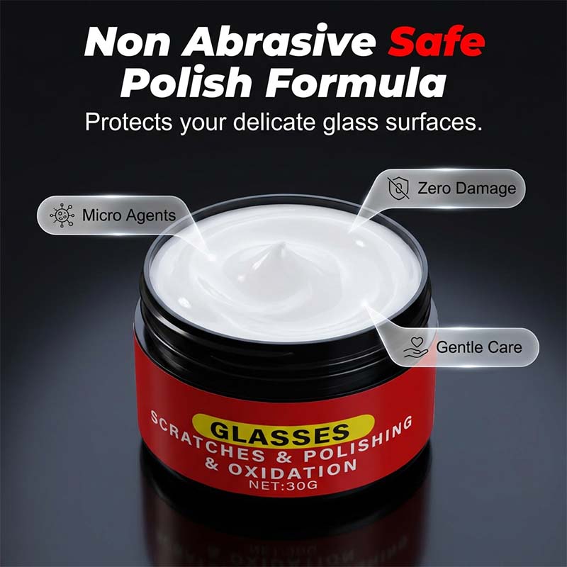 🔥🚗 PROMO FLASH 50% ! Pâte à Polir Réparation Rayures Verre – 30g/50g, Effet Instantané, Multi-Surfaces, Idéale Pare-Brise, Lunettes, Miroirs ✨