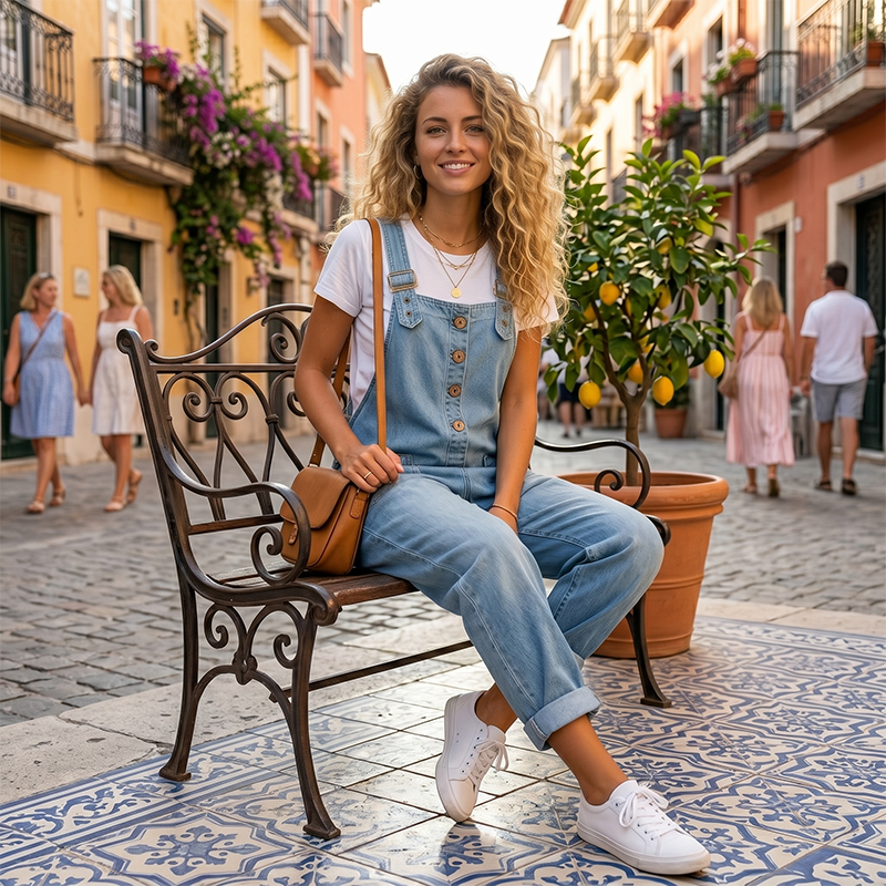 🔥VENTE CHAUDE🔥Salopette en jean décontractée et ample pour femme avec poches