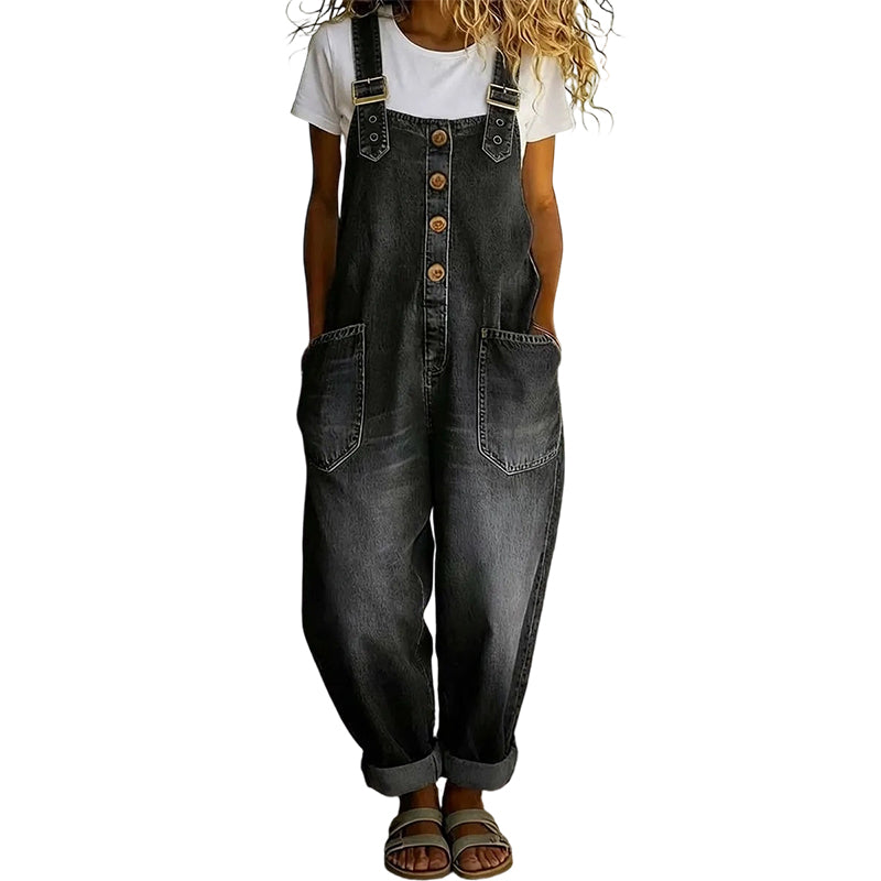 🔥VENTE CHAUDE🔥Salopette en jean décontractée et ample pour femme avec poches