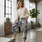 Pantalon de jogging vintage à taille haute et motif floral