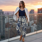 Pantalon de jogging vintage à taille haute et motif floral