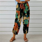 Pantalon de jogging vintage à taille haute et motif floral