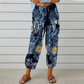 Pantalon de jogging vintage à taille haute et motif floral