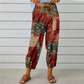Pantalon de jogging vintage à taille haute et motif floral
