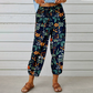 Pantalon de jogging vintage à taille haute et motif floral