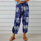 Pantalon de jogging vintage à taille haute et motif floral