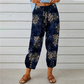 Pantalon de jogging vintage à taille haute et motif floral