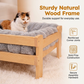 Lit surélevé en peluche pour animaux de compagnie avec structure en bois
