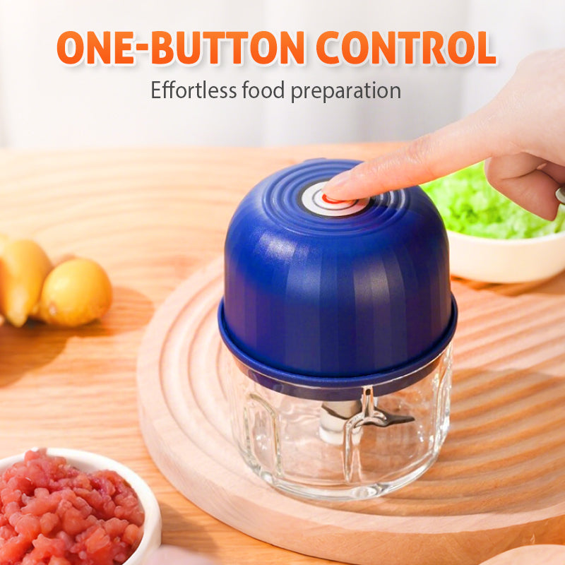 🧄🔥 -50% ! Mini-Hachoir Électrique Sans Fil USB-C – Moteur Grande Vitesse 3 Lames Inox Secondes, Une Touche Zéro Fatigue Mains, Démontable Lavable Hygiénique Polyvalent Ail Légumes Bébé · 3 Coloris ✨