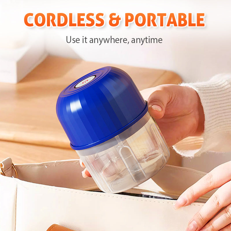 🧄🔥 -50% ! Mini-Hachoir Électrique Sans Fil USB-C – Moteur Grande Vitesse 3 Lames Inox Secondes, Une Touche Zéro Fatigue Mains, Démontable Lavable Hygiénique Polyvalent Ail Légumes Bébé · 3 Coloris ✨