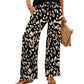 Pantalon large à cordon de serrage pour femme, imprimé bohème