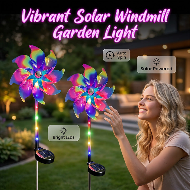 📢📢49 % DE RÉDUCTION !! ⏰ Lampe de jardin éolienne arc-en-ciel à énergie solaire