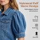 🌞 NOUVEAU : Collection d'été avec jusqu'à -50% de réduction 🛍️Veste en denim courte manches bouffantes