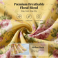 Robe longue à volants et épaules dénudées, imprimé floral estival