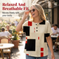 T-shirt Henley pour femme à imprimé abstrait coloré