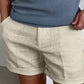 Short Homme en Lin Décontracté avec Poches