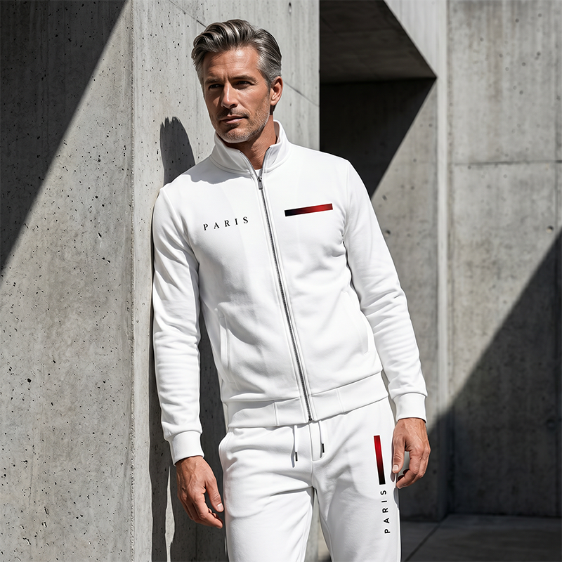 🧥 50% DE RÉDUCTION 🎨 Ensemble homme 2 pièces – Veste zippée & pantalon imprimé, tissu doux & coupe décontractée – Style urbain, confortable & parfait pour le quotidien ou les voyages 👔
