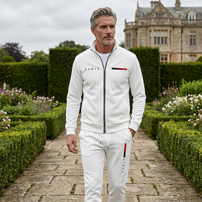 🧥 50% DE RÉDUCTION 🎨 Ensemble homme 2 pièces – Veste zippée & pantalon imprimé, tissu doux & coupe décontractée – Style urbain, confortable & parfait pour le quotidien ou les voyages 👔