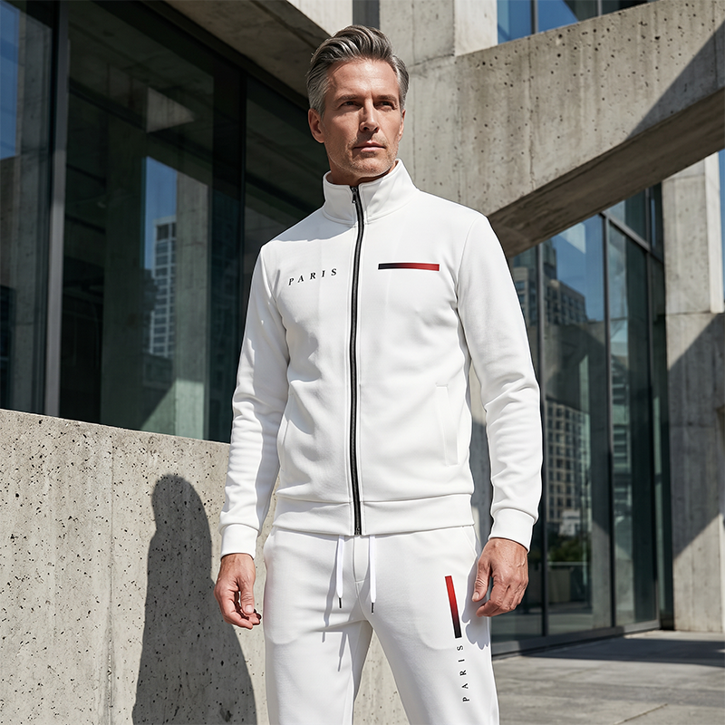 🧥 50% DE RÉDUCTION 🎨 Ensemble homme 2 pièces – Veste zippée & pantalon imprimé, tissu doux & coupe décontractée – Style urbain, confortable & parfait pour le quotidien ou les voyages 👔
