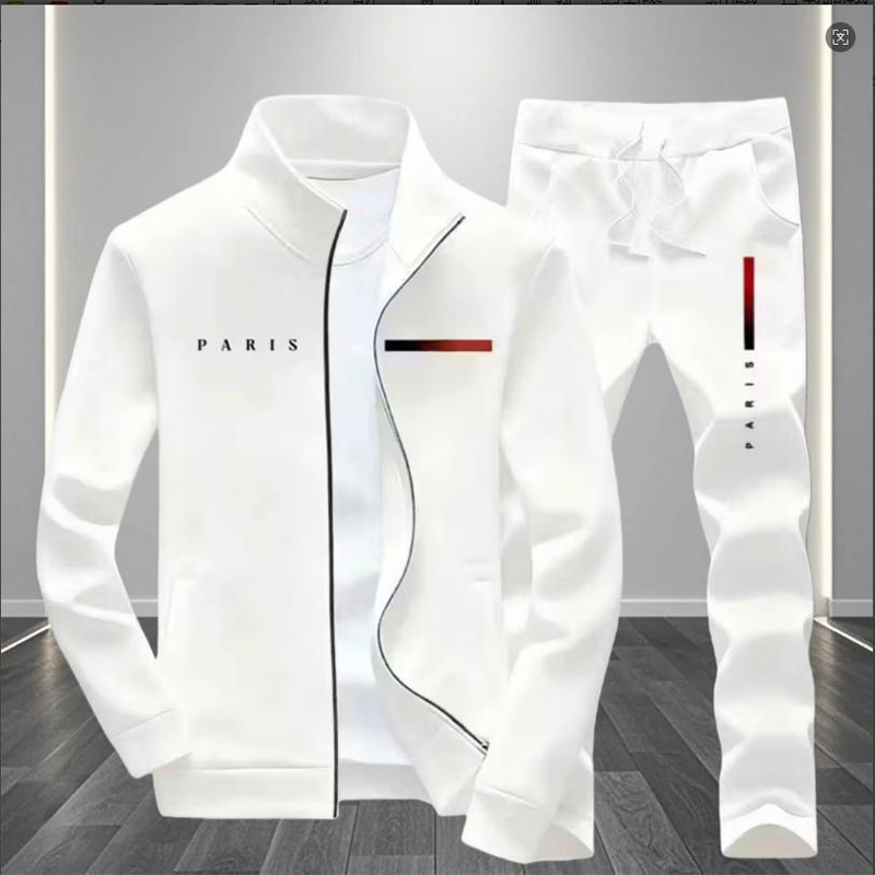 🧥 50% DE RÉDUCTION 🎨 Ensemble homme 2 pièces – Veste zippée & pantalon imprimé, tissu doux & coupe décontractée – Style urbain, confortable & parfait pour le quotidien ou les voyages 👔