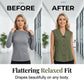 Blouse à col en V et boutons pour femme