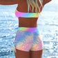 🩱🏖️ DERNIER JOUR 50% ! Ensemble Bikini Femme – Haut à Cordon Réglable & Shorty Boxer, Tissu Élastique, Motifs Vibrants, Parfait pour la Plage & la Natation ✨