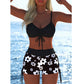🩱🏖️ DERNIER JOUR 50% ! Ensemble Bikini Femme – Haut à Cordon Réglable & Shorty Boxer, Tissu Élastique, Motifs Vibrants, Parfait pour la Plage & la Natation ✨