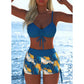 🩱🏖️ DERNIER JOUR 50% ! Ensemble Bikini Femme – Haut à Cordon Réglable & Shorty Boxer, Tissu Élastique, Motifs Vibrants, Parfait pour la Plage & la Natation ✨