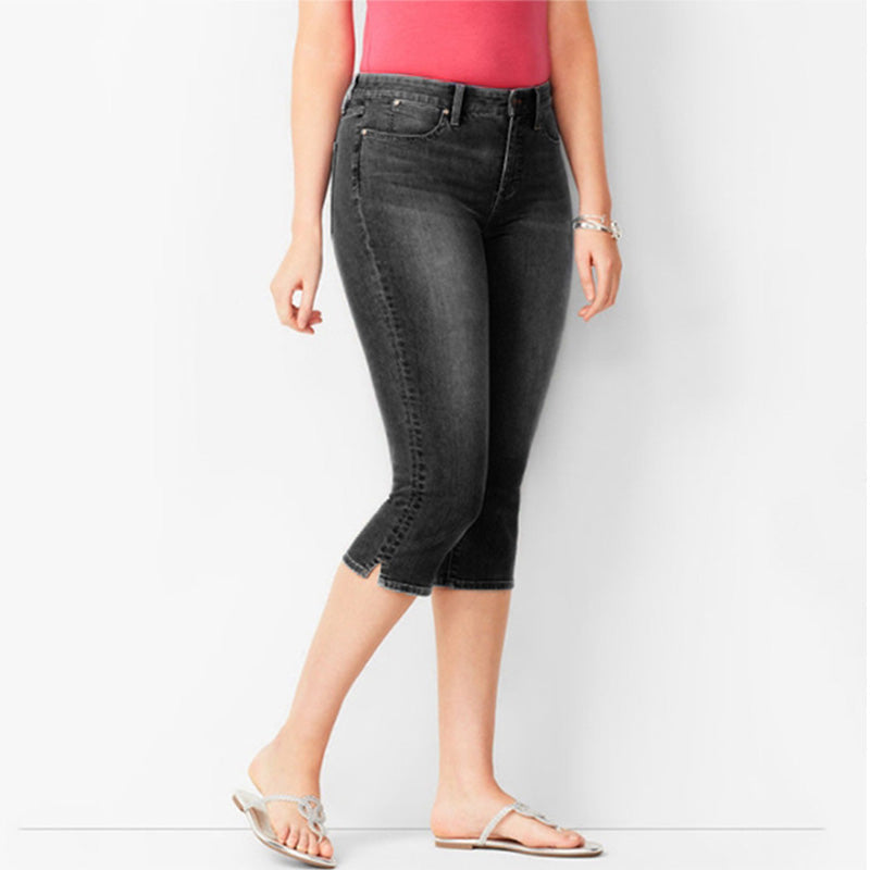 🔥 EN CE MOMENT : 50 % DE RÉDUCTION 👖 Jean capri stretch pour femme ✨ Coupe flatteuse, idéal pour le quotidien et les vacances ☀️
