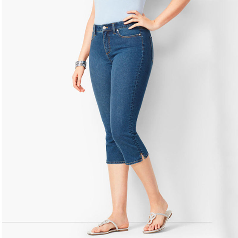 🔥 EN CE MOMENT : 50 % DE RÉDUCTION 👖 Jean capri stretch pour femme ✨ Coupe flatteuse, idéal pour le quotidien et les vacances ☀️
