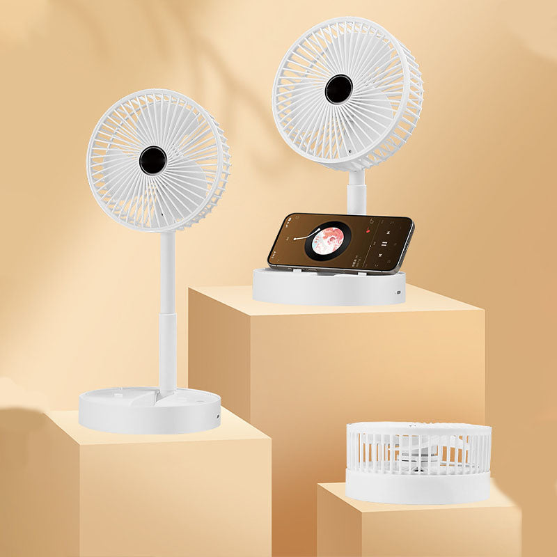 🌀🔋Ventilateur Télescopique Pliable Rechargeable USB – Silencieux, 180° Rotatif, 4 Vitesses, Portable ✨