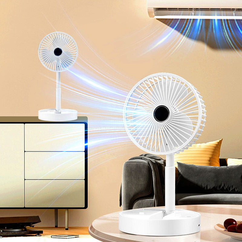 🌀🔋Ventilateur Télescopique Pliable Rechargeable USB – Silencieux, 180° Rotatif, 4 Vitesses, Portable ✨