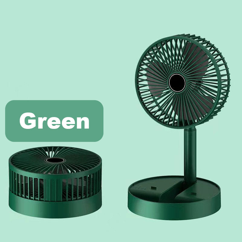 🌀🔋Ventilateur Télescopique Pliable Rechargeable USB – Silencieux, 180° Rotatif, 4 Vitesses, Portable ✨