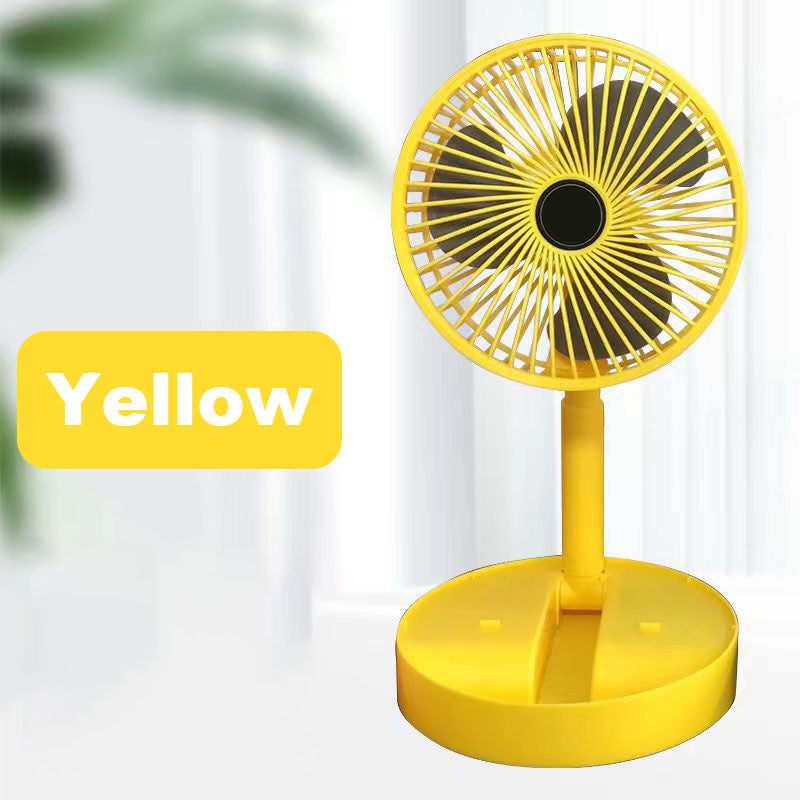 🌀🔋Ventilateur Télescopique Pliable Rechargeable USB – Silencieux, 180° Rotatif, 4 Vitesses, Portable ✨