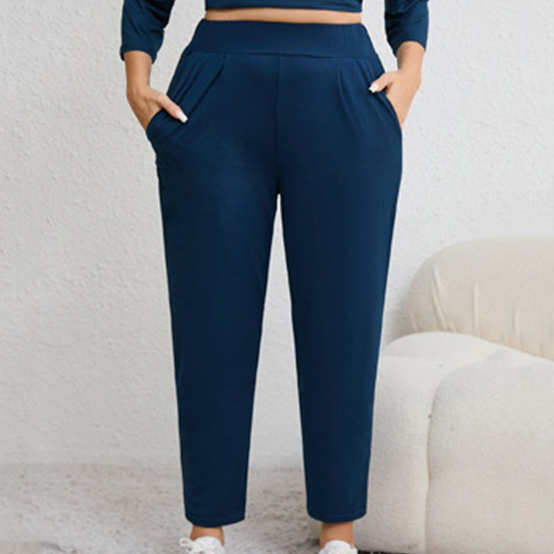 ⏰50 % DE RÉDUCTION !✨Pantalon fuselé à poches pour femmes, grandes tailles