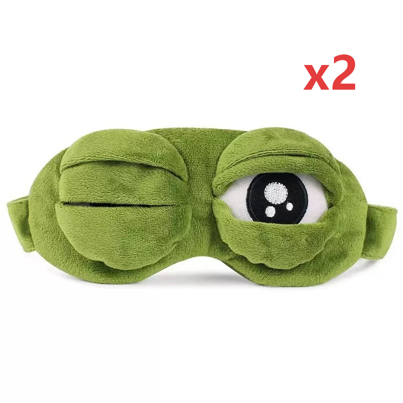 💙Soldes exceptionnelles : 50 % de réduction💙Masque de sommeil 3D « Grenouille rigolote » en tissu doux