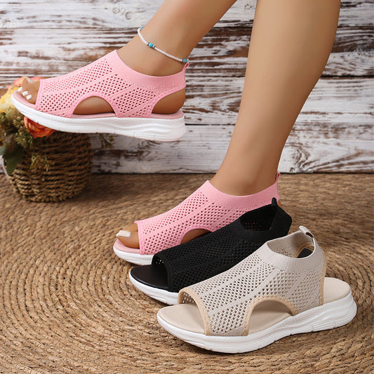 👡 Sandales en maille respirante à bout ouvert pour femmes | Confortables et légères