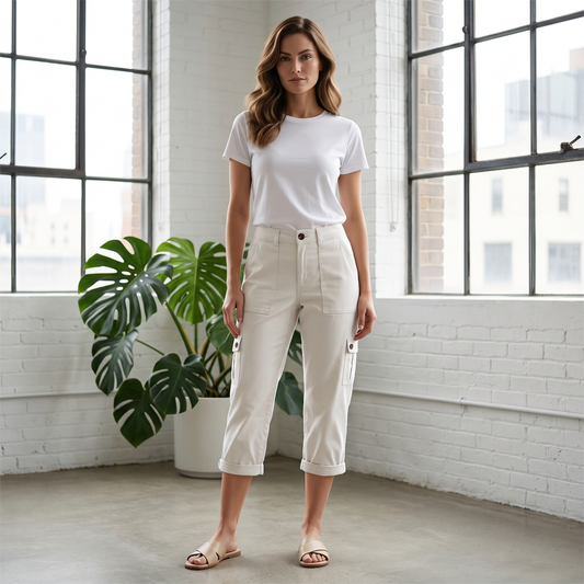 👖 OFFRE LIMITÉE - 50% DE RÉDUCTION ! ✨ Pantalon capri cargo décontracté pour femme – Poches utilitaires, coupe confort, polyvalent 🌟