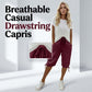 👖🌬️ Pantalon capri décontracté avec cordon de serrage et poches