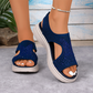 Sandales à plateforme en tricot ornées de strass pour femme