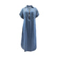 🔥 Jusqu'à -50% sur toute la collection ! Robe longue en jean zippée à col en V pour femme