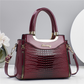 Sac à main vintage pour femme, brillant, effet croco