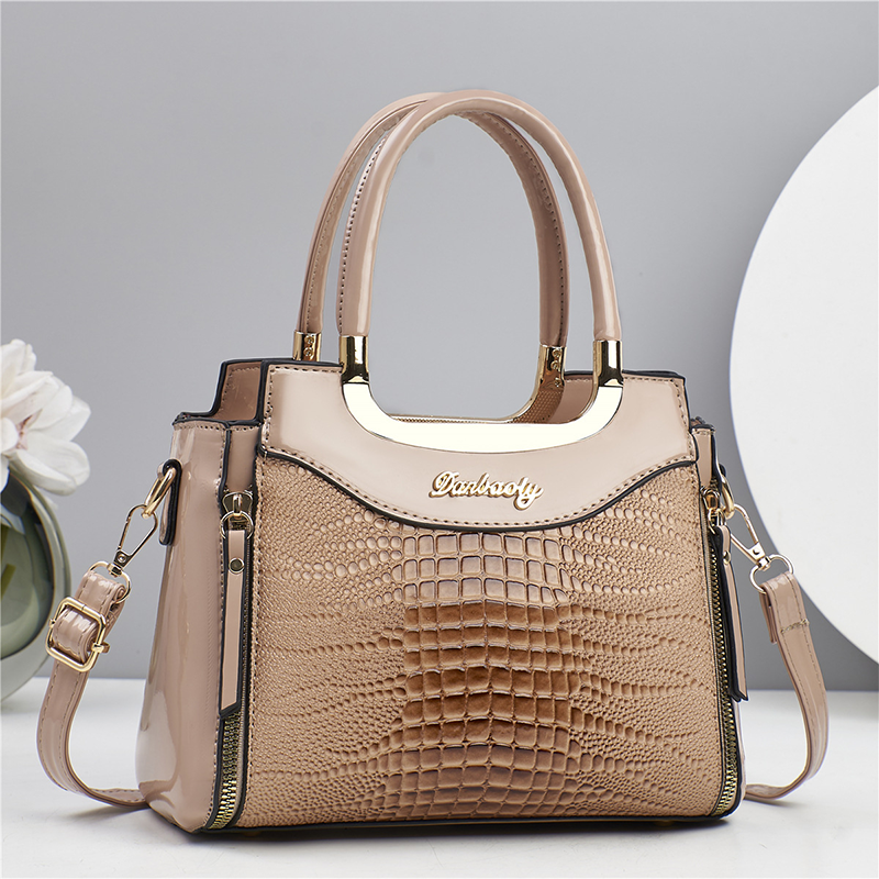 Sac à main vintage pour femme, brillant, effet croco