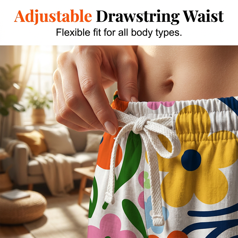 ⭐ Plus de 5.000 avis positifs ! Pantalon court décontracté à imprimé floral pour femme