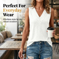 👚 OFFRE LIMITÉE : 50 % DE RÉDUCTION ! ✨ Débardeur sans manches à col en V pour femme – Tissu doux, col superposé, chic au quotidien 🌸